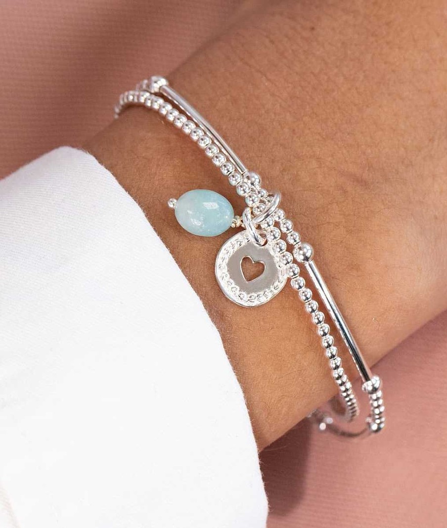 Bracelets Femme L'Atelier d'Amaya | Bracelet Deux Rangs M Daille Coeur Tress Et Amazonite Ovale