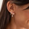 Boucles D'Oreilles Femme L'Atelier d'Amaya | Duo De Paires De Boucles D'Oreilles Zircons Et Cha Ne Argent 925