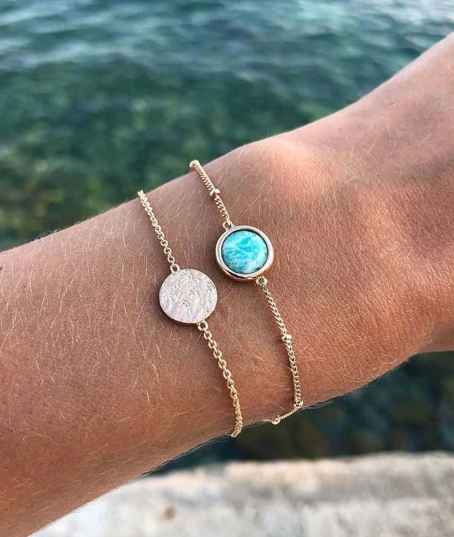 Bracelets Femme L'Atelier d'Amaya | Bracelet Cha Ne Perl E Pastille Amazonite Plaqu Or