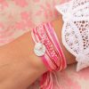 Bracelets Femme L'Atelier d'Amaya | Bracelet Multifils Coton Perles Et M Daille Maya Et Pierre De Lune Argent 925