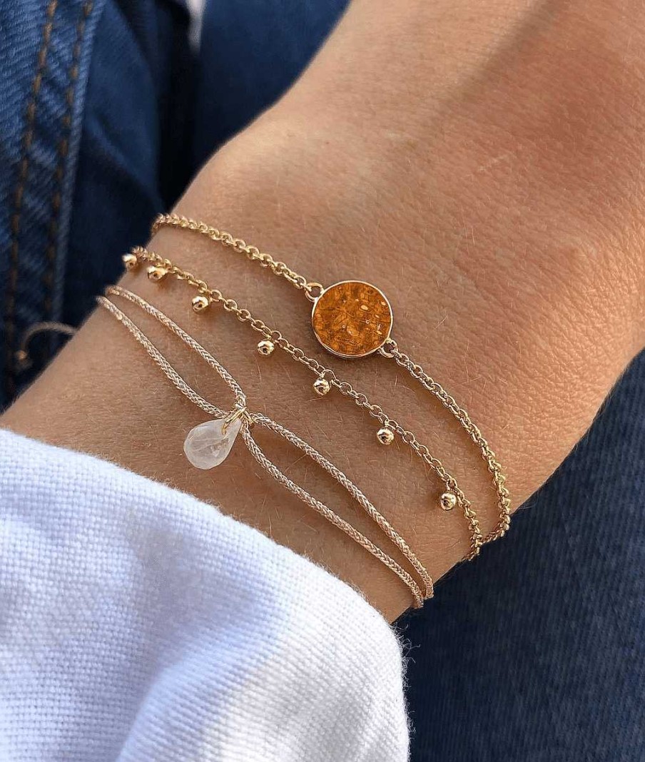 Bracelets Femme L'Atelier d'Amaya | Trio Stella Pierre De Lune Plaqu Or