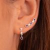 Boucles D'Oreilles Femme L'Atelier d'Amaya | Boucles D'Oreilles De Lobe Gouttes Zircons Bleus Argent 925