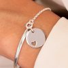 Bracelets Femme L'Atelier d'Amaya | Demi Jonc Cha Nette M Daille Petit Coeur Ajour Argent 925