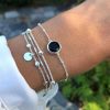 Bracelets Femme L'Atelier d'Amaya | Bracelet Cha Ne Perl E Pastille Onyx Argent 925