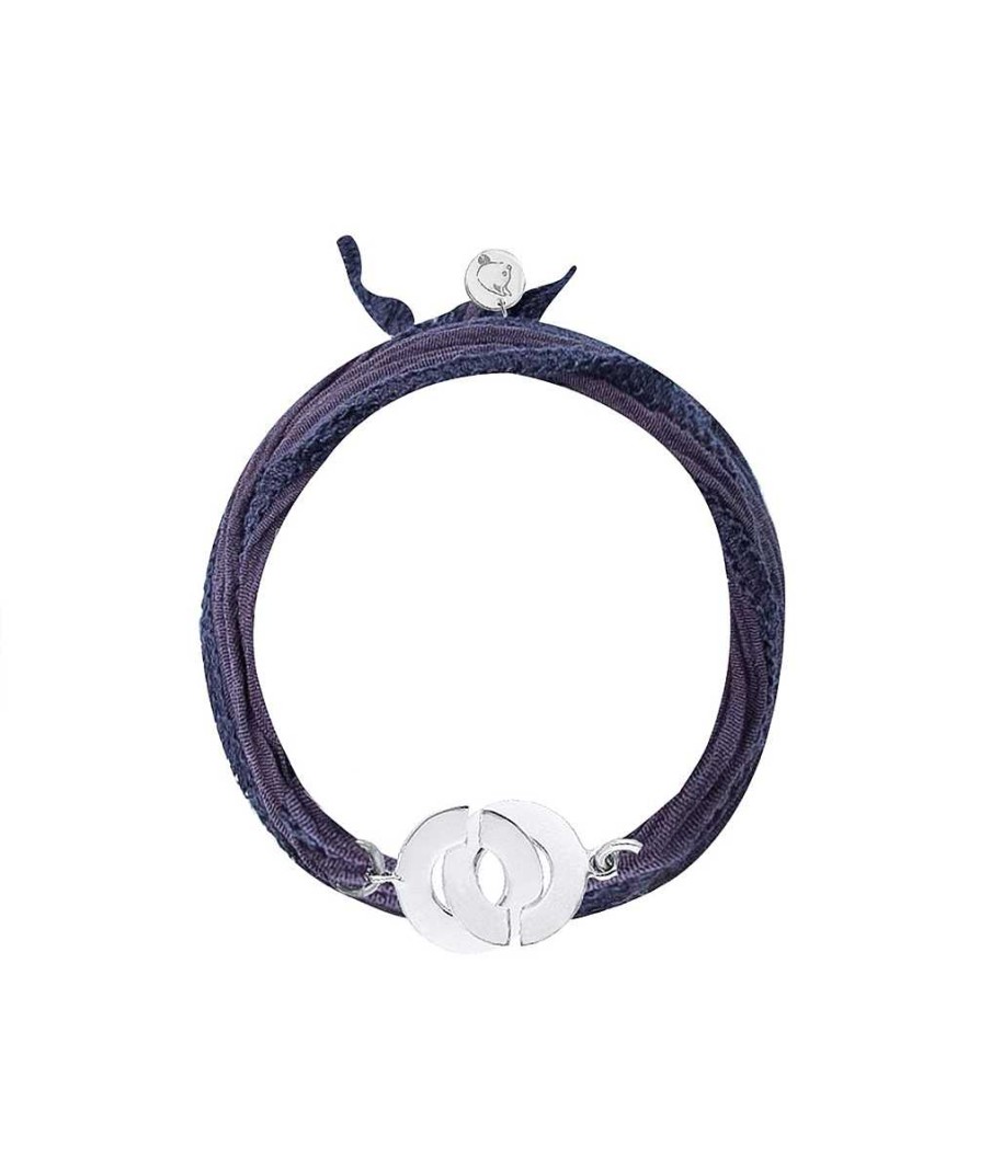 Bracelets Femme L'Atelier d'Amaya | Galon De Soie Et Anneaux Entrelac S Argent 925