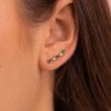 Boucles D'Oreilles Femme L'Atelier d'Amaya | Boucles D'Oreilles De Lobe Gouttes Zircons Verts Plaqu Or