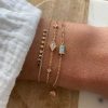 Bracelets Femme L'Atelier d'Amaya | Trio Rectangle Amazonite Et Losange Plaqu Or