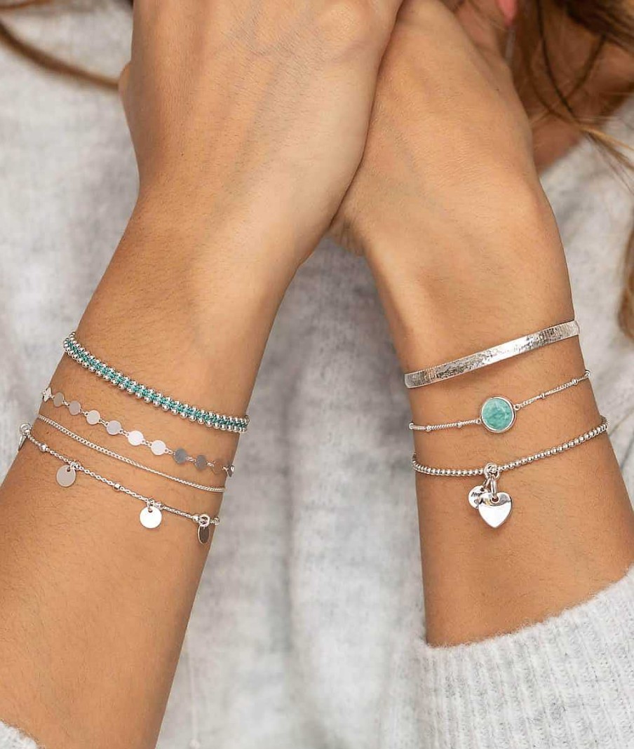 Bracelets Femme L'Atelier d'Amaya | Bracelet Cha Ne Perl E Pastille Amazonite Argent 925