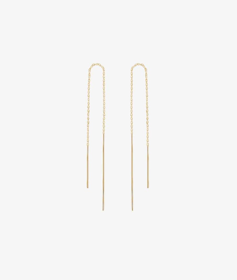 Boucles D'Oreilles Femme L'Atelier d'Amaya | Boucles D'Oreilles Double Tiges Asym Triques Sur Cha Ne Plaqu Or