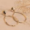 Boucles D'Oreilles Femme L'Atelier d'Amaya | Boucles D'Oreilles Anneau Ovale Et Coquillage Plaqu Or