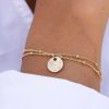 Bracelets Femme L'Atelier d'Amaya | Bracelet Double Rang Perl Et Petite M Daille Maya Plaqu Or