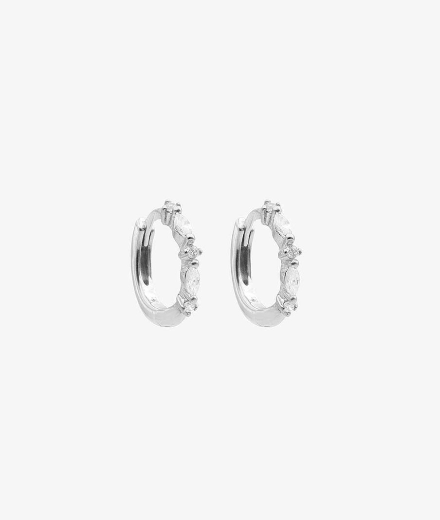 Boucles D'Oreilles Femme L'Atelier d'Amaya | Boucles D'Oreilles Cr Oles Zircons Fins Sertis Argent 925