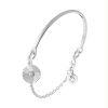 Bracelets Femme L'Atelier d'Amaya | Demi Jonc Cha Nette Et M Daille Stri E Pierre Fine Argent 925