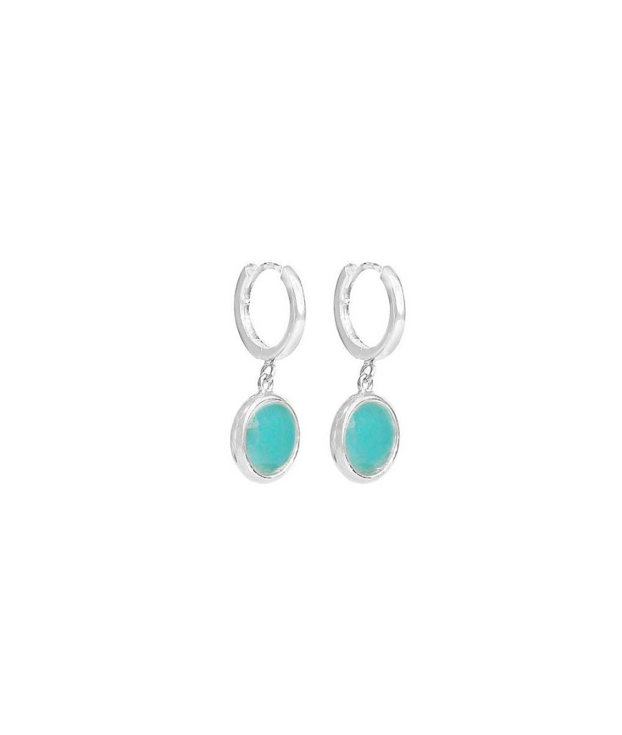 Boucles D'Oreilles Femme L'Atelier d'Amaya | Boucles D'Oreilles Cr Oles Et Amazonite Argent 925