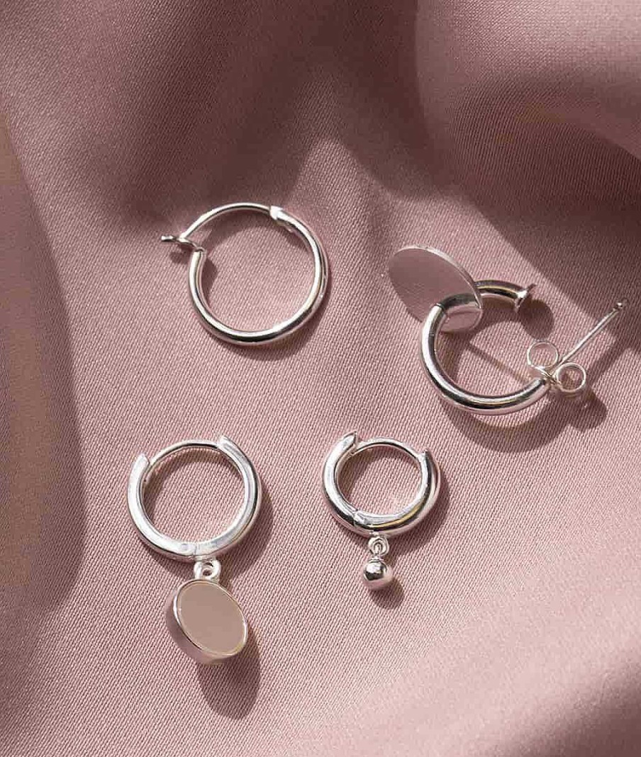 Boucles D'Oreilles Femme L'Atelier d'Amaya | Boucle D'Oreille Cr Ole Et M Daille [ L'Unit ] Argent 925