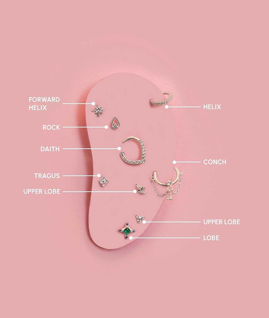 Boucles D'Oreilles Femme L'Atelier d'Amaya | Piercing Fleur 3 P Tales [ L'Unit ] Argent 925