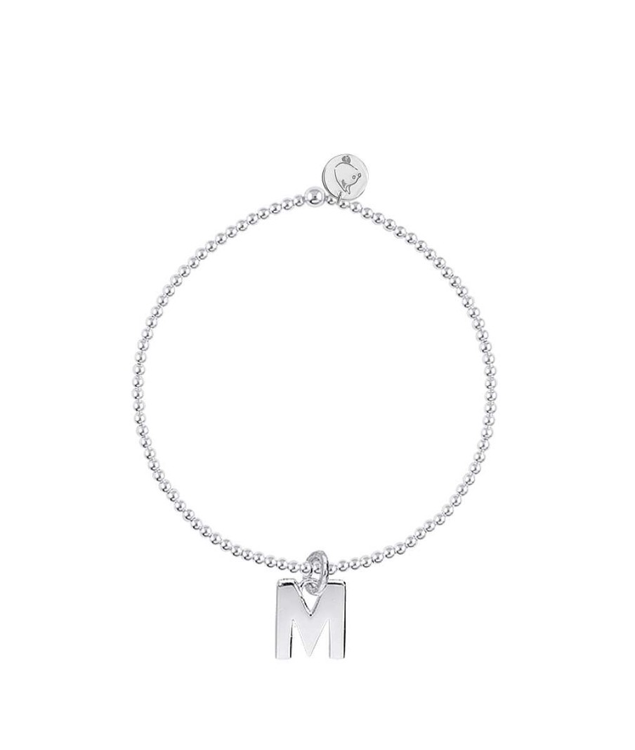 Bracelets Femme L'Atelier d'Amaya | Bracelet Perles 2 Mm Et Pendentif Initiale Argent 925