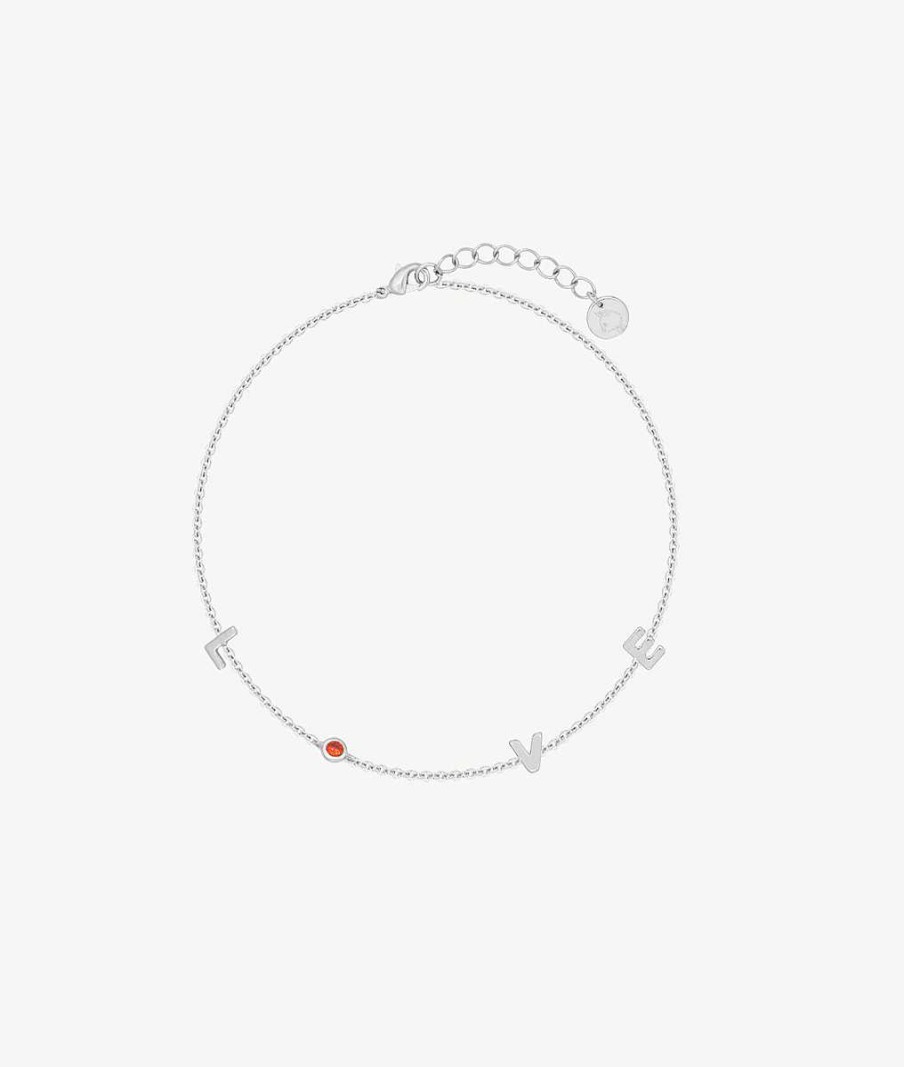 Bracelets Femme L'Atelier d'Amaya | Bracelet Cha Ne Love Zircon Rouge Argent 925