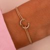 Bracelets Femme L'Atelier d'Amaya | Bracelet Cordon Et Mousqueton Rond Plaqu Or