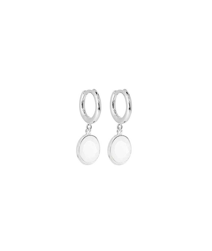 Boucles D'Oreilles Femme L'Atelier d'Amaya | Boucles D'Oreilles Cr Oles Et Pierre De Lune Argent 925