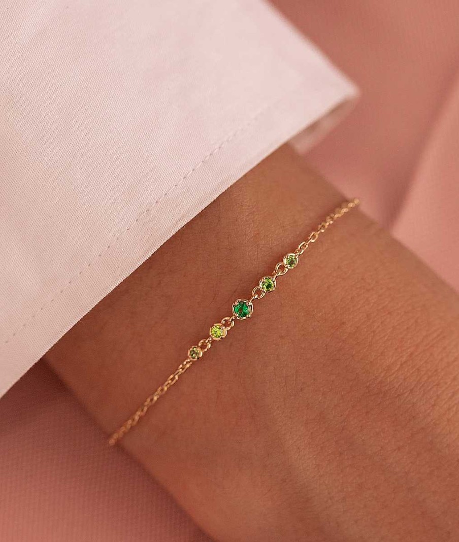 Bracelets Femme L'Atelier d'Amaya | Bracelet Cha Ne Barrette De Zircons D Grad S Plaqu Or