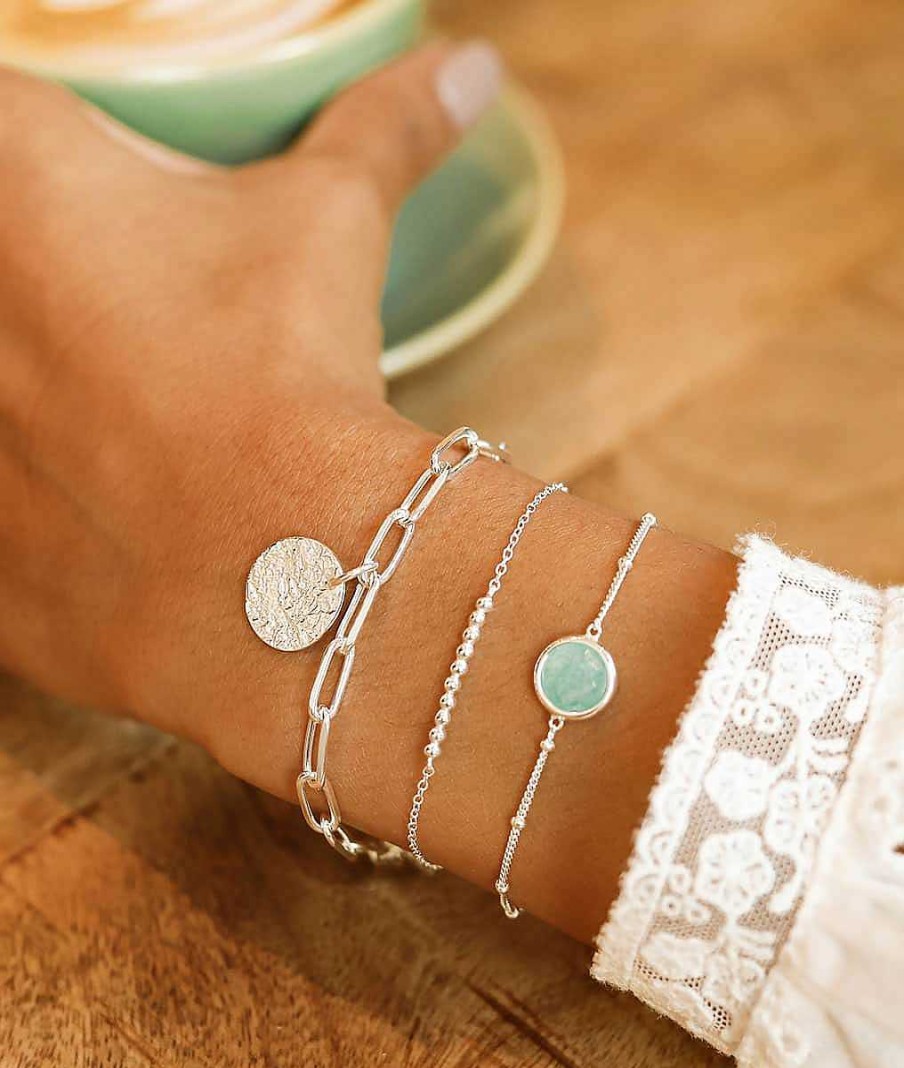 Bracelets Femme L'Atelier d'Amaya | Bracelet Cha Ne Perl E Pastille Amazonite Argent 925