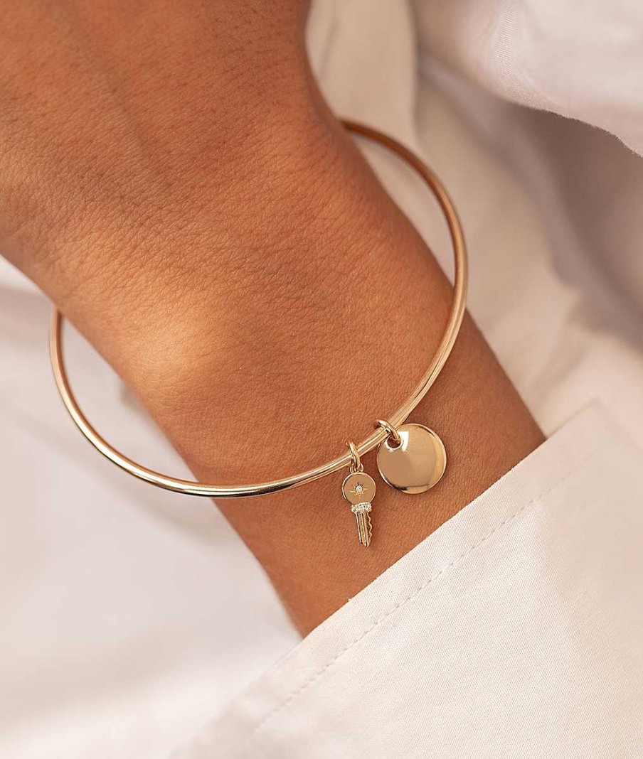 Bracelets Femme L'Atelier d'Amaya | Bracelet Jonc Petite M Daille Bomb E Et Cl Scintillante Plaqu Or