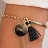 Bracelets Femme L'Atelier d'Amaya | Demi Jonc Cha Nette M Daille Et Pompon Plaqu Or