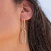 Boucles D'Oreilles Femme L'Atelier d'Amaya | Boucles D'Oreilles Ovales Suspendus Plaqu Or