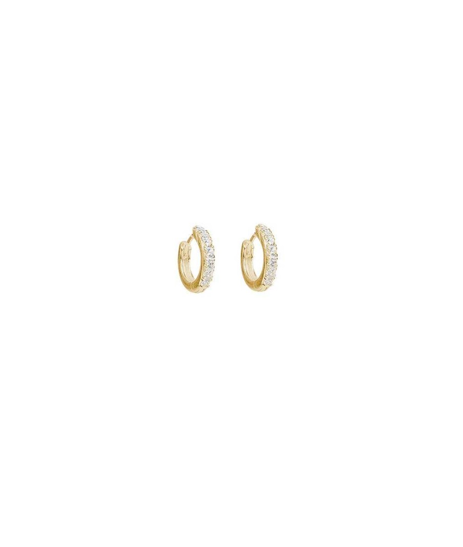 Boucles D'Oreilles Femme L'Atelier d'Amaya | Boucles D'Oreilles Petites Cr Oles Zircons Plaqu Or