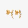 Boucles D'Oreilles Femme L'Atelier d'Amaya | Boucles D'Oreilles Puces Barrette De Zircons Plaqu Or