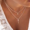 Colliers Femme L'Atelier d'Amaya | Duo Pendentif Oeil Et Solitaire Argent 925