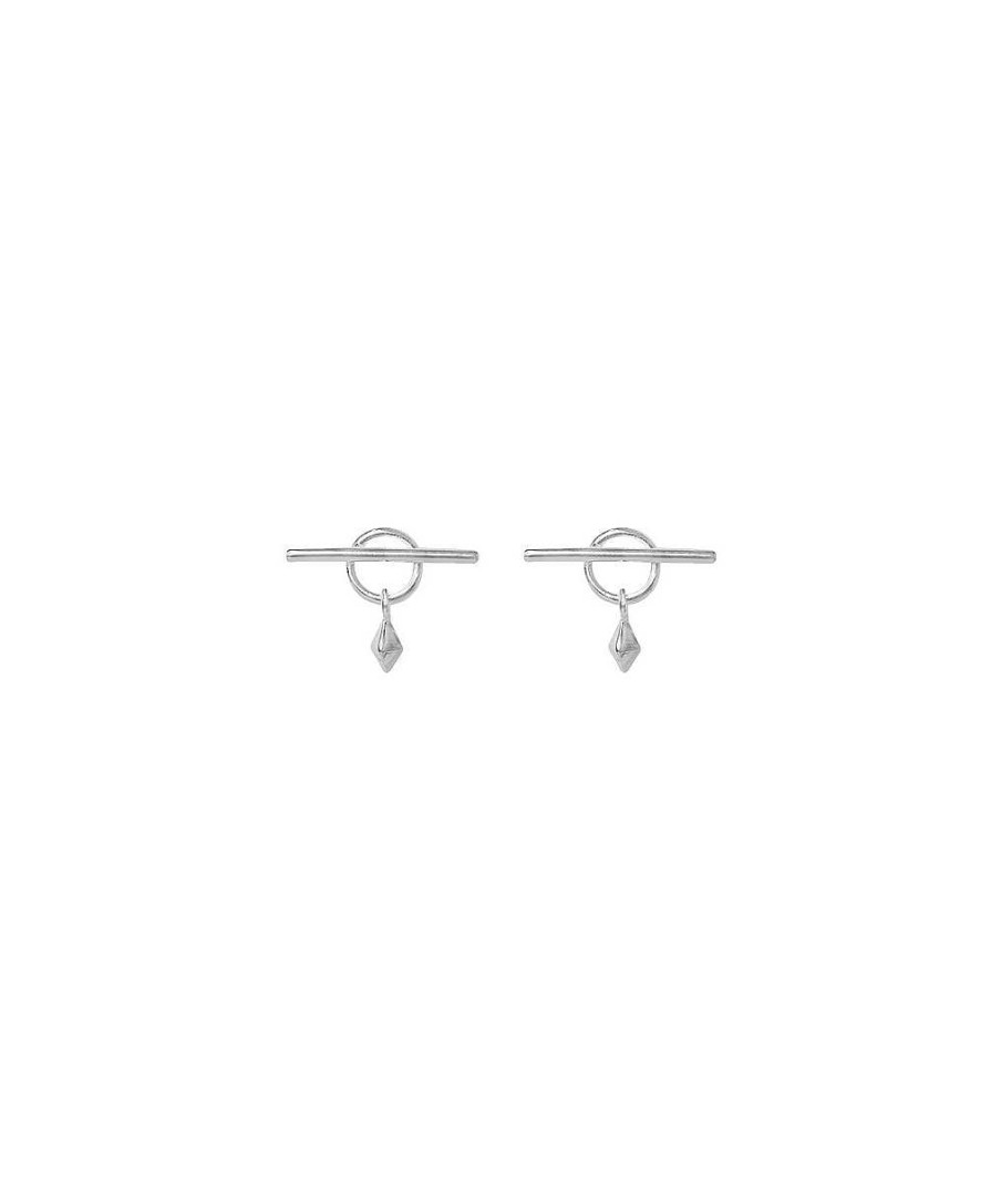 Boucles D'Oreilles Femme L'Atelier d'Amaya | Boucles D'Oreilles Puces Fermoir Et Pendentif Argent 925