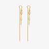 Boucles D'Oreilles Femme L'Atelier d'Amaya | Boucles D'Oreilles Cha Ne Gouttes Et Rectangles Zircons Plaqu Or