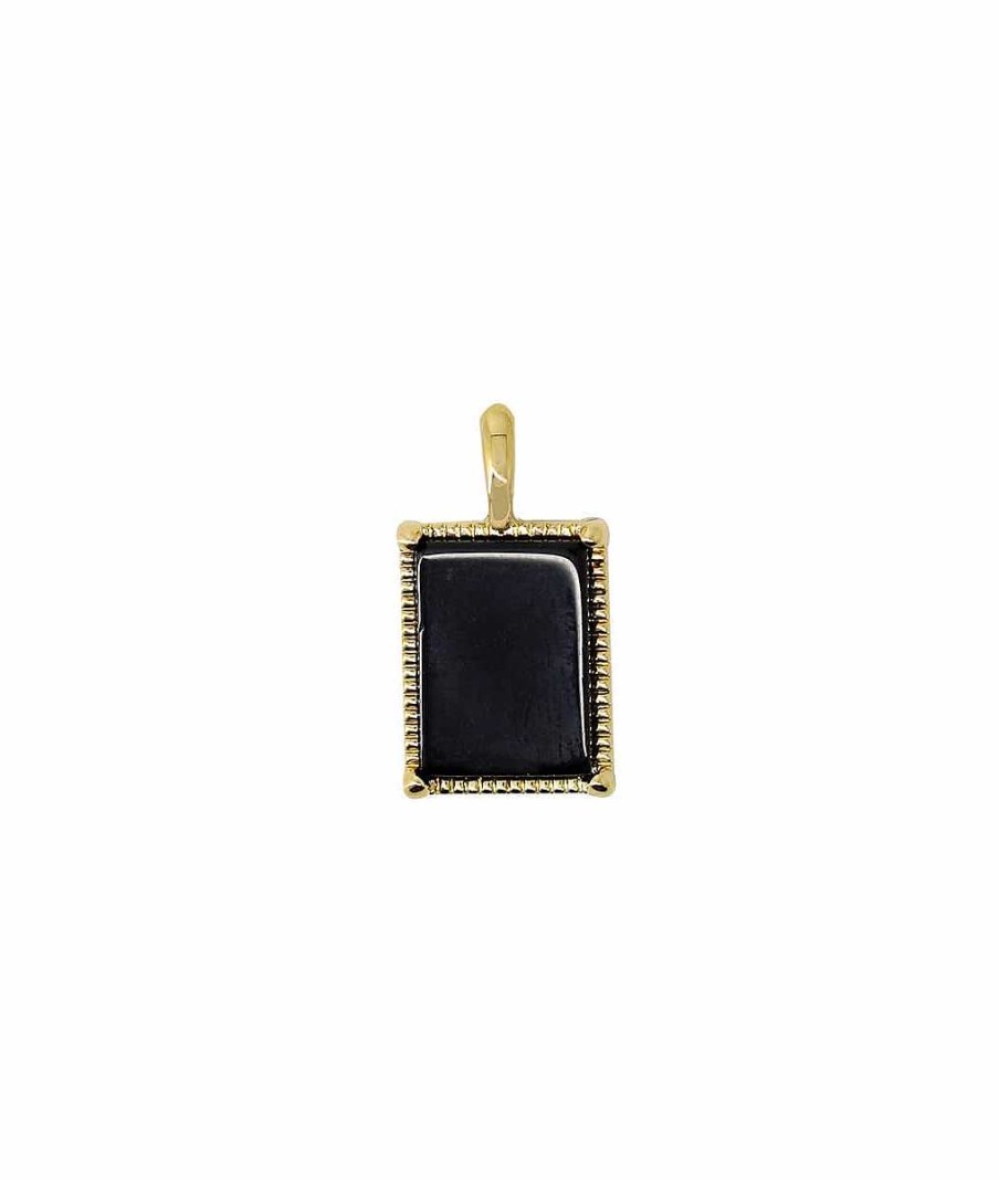 Pendentifs L'Atelier d'Amaya | M Daille Rectangle Onyx Plaqu Or