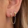 Boucles D'Oreilles Femme L'Atelier d'Amaya | Boucle D'Oreille Double Cr Oles Textur Es Et Cha Ne [ L'Unit ] Plaqu Or