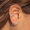 Boucles D'Oreilles Femme L'Atelier d'Amaya | Boucle D'Oreille Double Cr Oles Textur Es Et Cha Ne [ L'Unit ] Argent 925