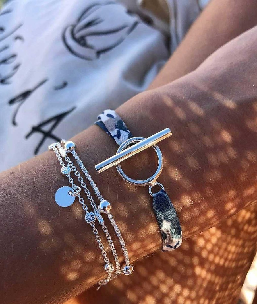 Bracelets Femme L'Atelier d'Amaya | Duo Liberty Et Perles Argent 925