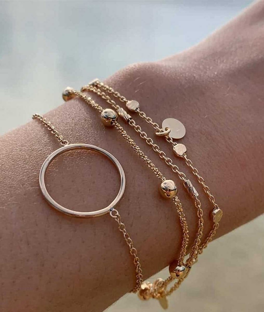 Bracelets Femme L'Atelier d'Amaya | Bracelet Cha Ne Petit Anneau Plaqu Or