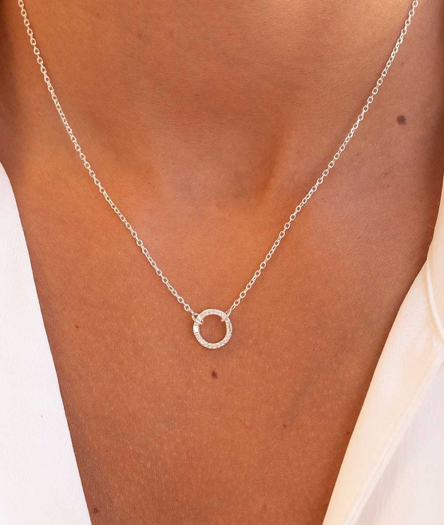 Colliers Femme L'Atelier d'Amaya | Collier Cha Ne Classique Et Mousqueton Rond Argent 925