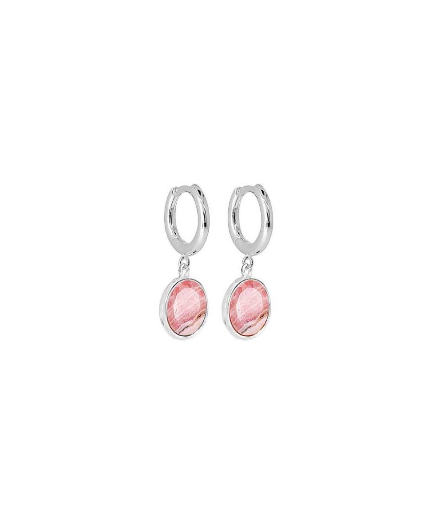 Boucles D'Oreilles Femme L'Atelier d'Amaya | Boucles D'Oreilles Cr Oles Et Rhodonite Argent 925