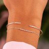 Bracelets Femme L'Atelier d'Amaya | Duo Jonc Scintillant Et Perles Argent 925