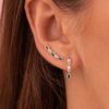 Boucles D'Oreilles Femme L'Atelier d'Amaya | Boucles D'Oreilles De Lobe Gouttes Zircons Verts Argent 925