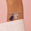 Bracelets Femme L'Atelier d'Amaya | Bracelet Perles 2 Mm Avec Pompon Et M Daille Coeur Ajour Argent 925