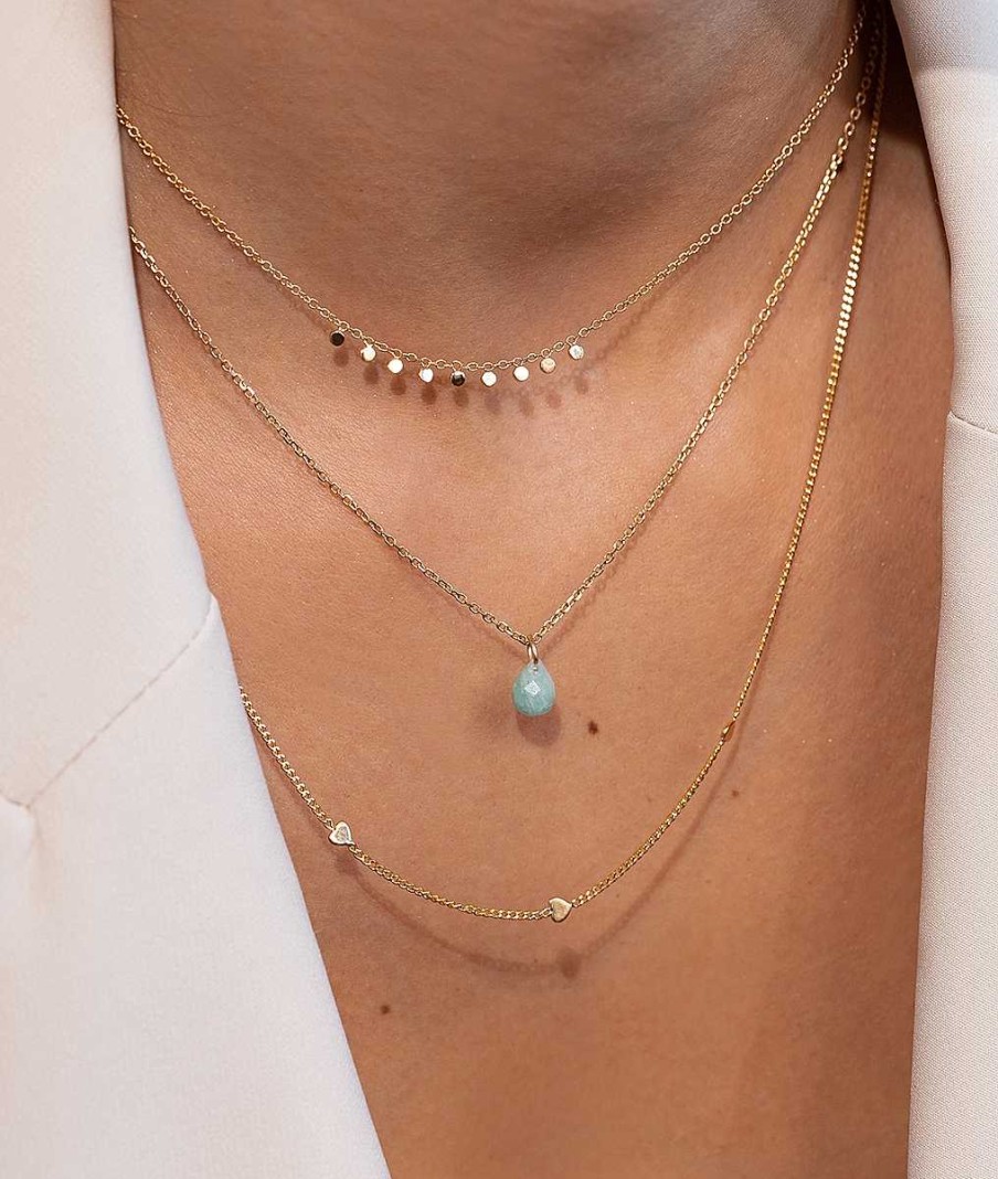 Colliers Femme L'Atelier d'Amaya | Collier Cha Ne Et Amazonite Suspendue Plaqu Or