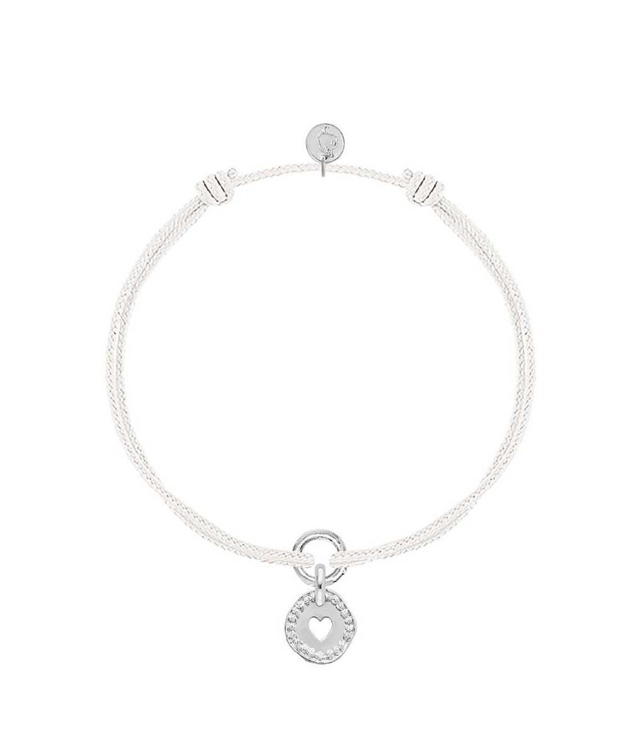 Bijoux Enfant L'Atelier d'Amaya | Bracelet Cordon Et M Daille Coeur Tress Pour Enfant Argent 925