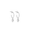 Boucles D'Oreilles Femme L'Atelier d'Amaya | Boucles D'Oreilles Cr Oles Et Pendentif Textur Argent 925