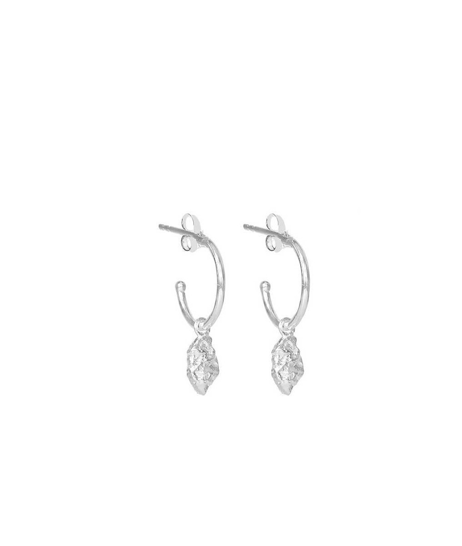 Boucles D'Oreilles Femme L'Atelier d'Amaya | Boucles D'Oreilles Cr Oles Et Pendentif Textur Argent 925