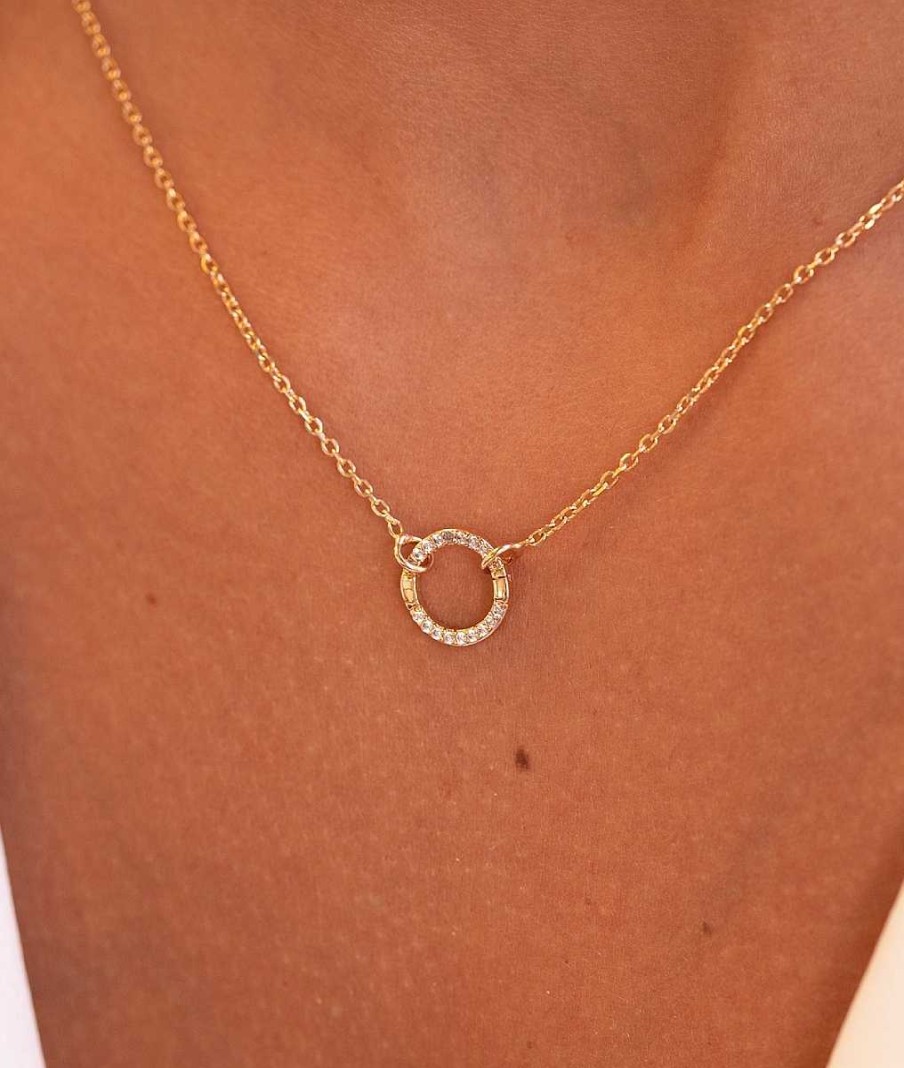 Colliers Femme L'Atelier d'Amaya | Collier Cha Ne Classique Et Mousqueton Rond Plaqu Or