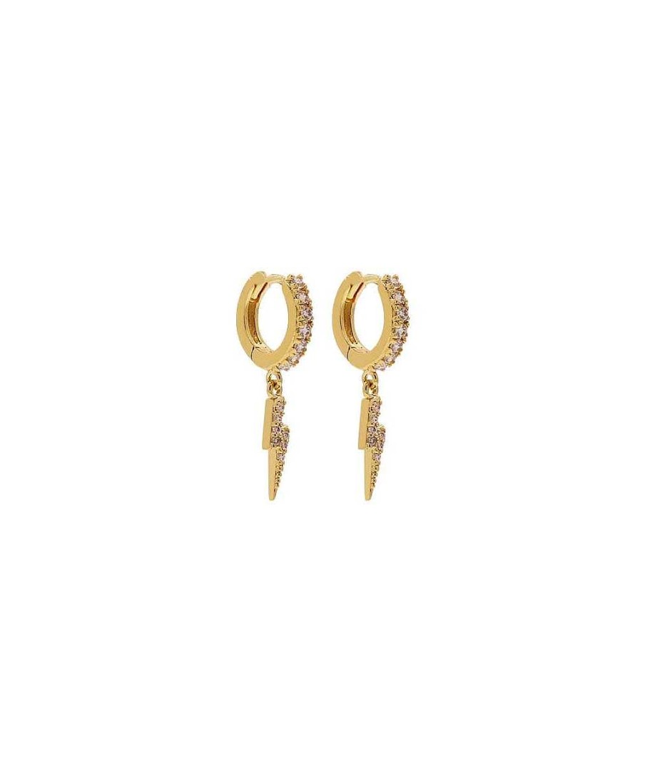 Boucles D'Oreilles Femme L'Atelier d'Amaya | Boucles D'Oreilles Cr Oles Zircons Et Clairs Plaqu Or